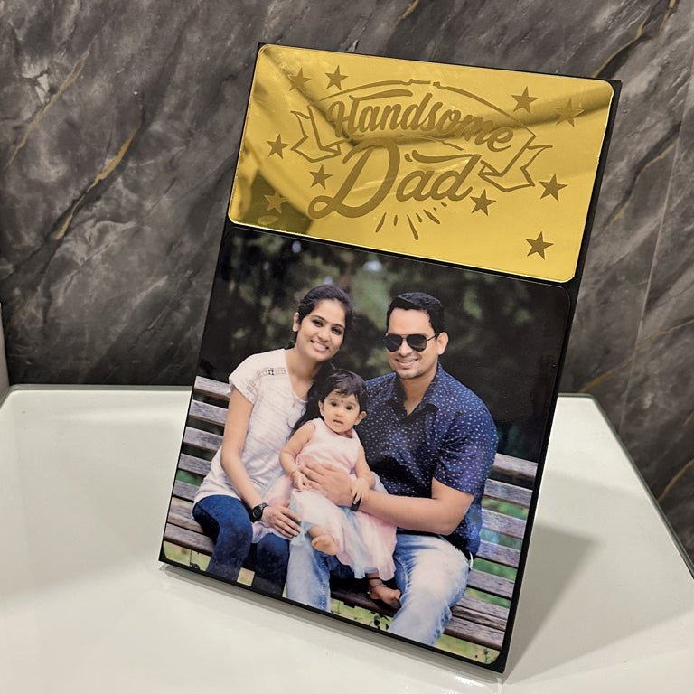Personalized Wooden Table Top Photo Frame With Customise Text