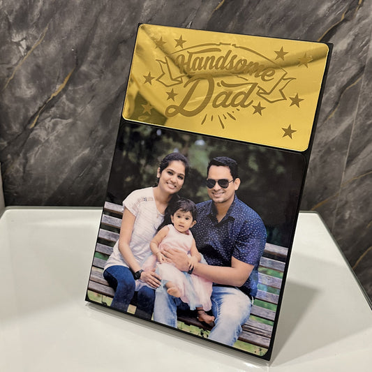 Personalized Wooden Table Top Photo Frame With Customise Text