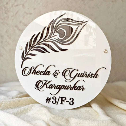Customized Acrylic Name Plate White and Black