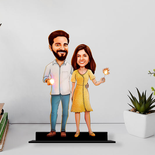 Festive Couple Caricature