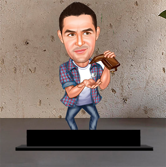Mr. Always Broke Caricature