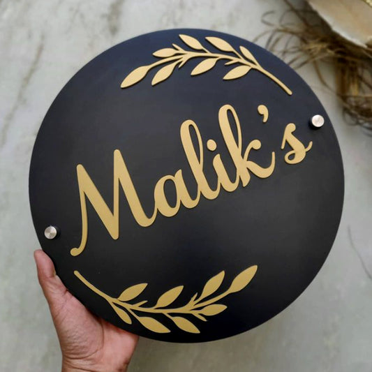 Customized Acrylic Name Plate Golden and Black