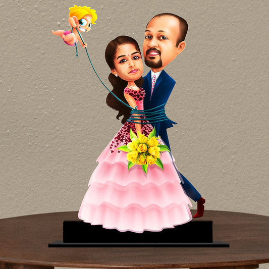 Stuck with each other Couple Caricature