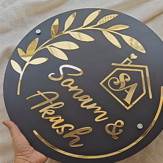 Customized Acrylic Name Plate For Couple
