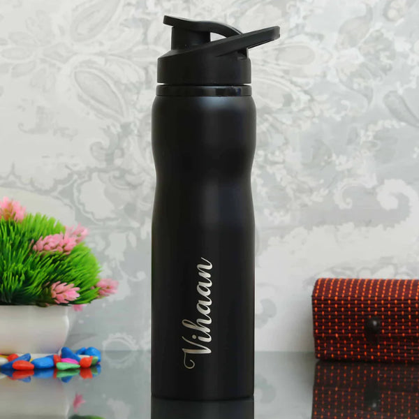 Black Bottle with Engraved Name