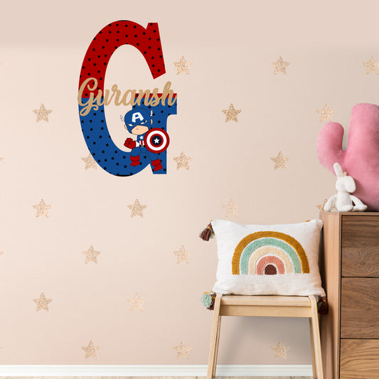 Captain America Theme Name Plate
