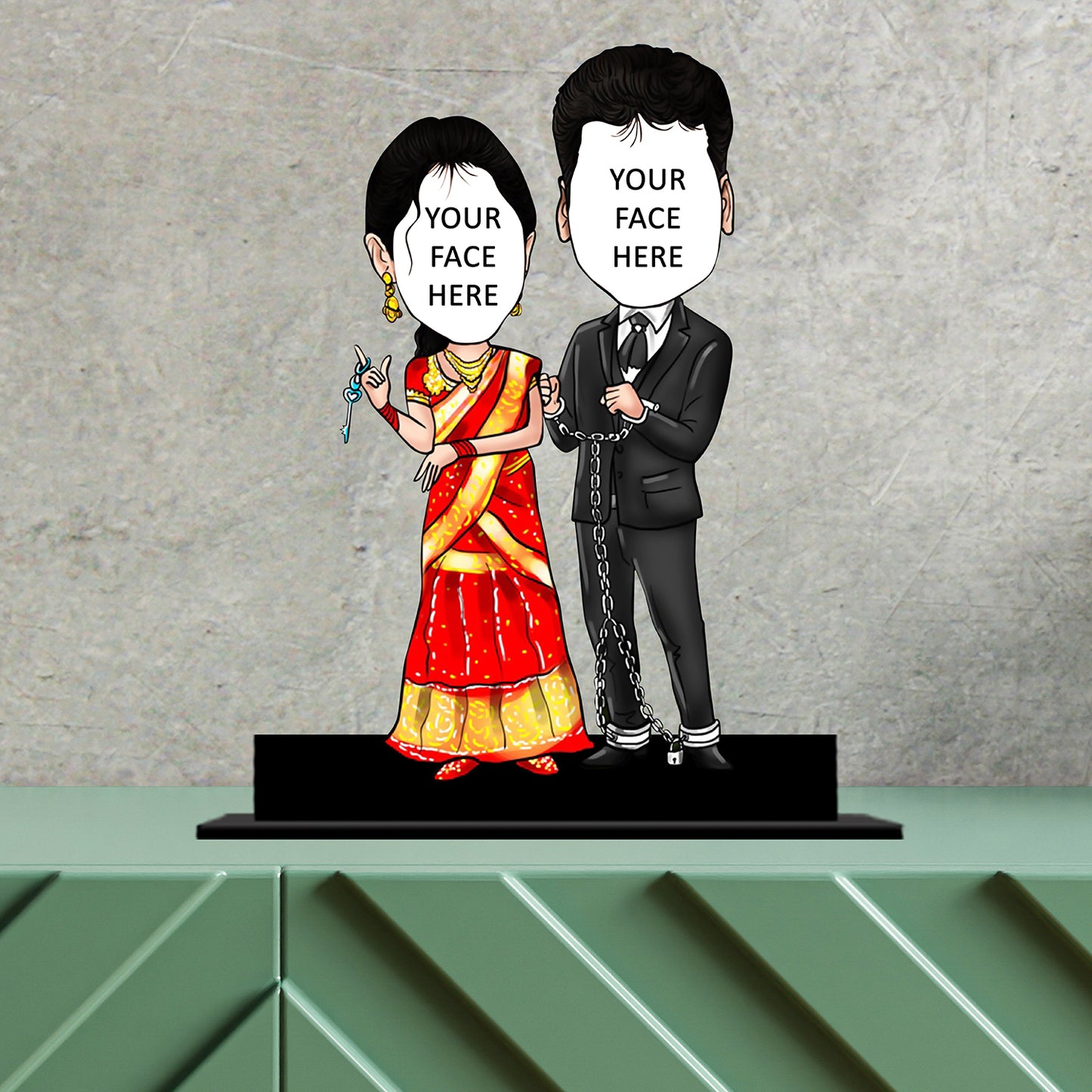 Obedient Couple Caricature