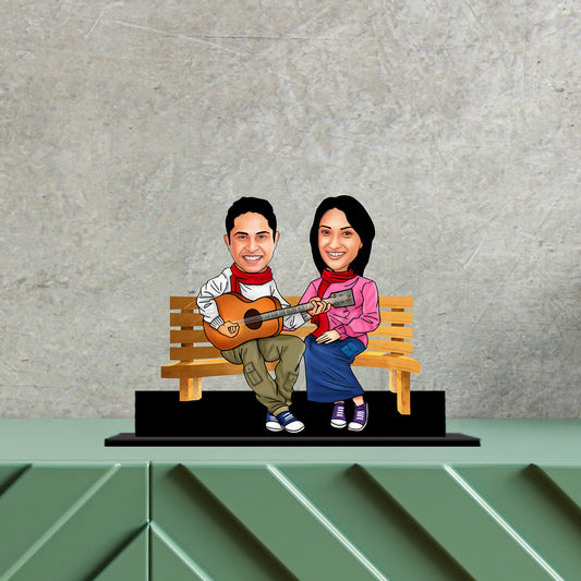 Couple on a vacation Caricature