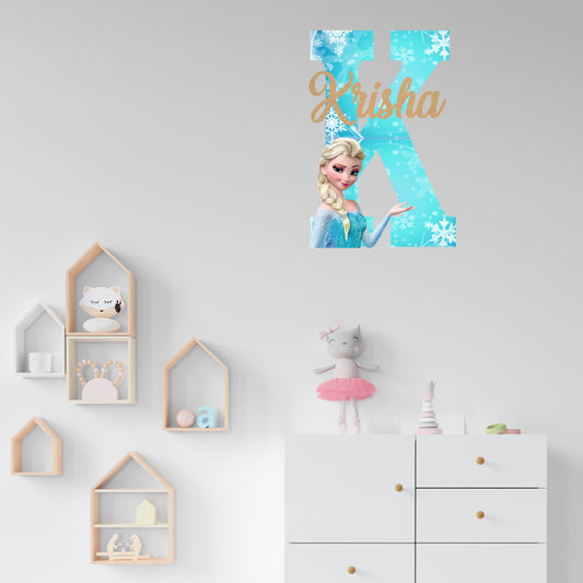 Frozen Princess Theme Name Plate