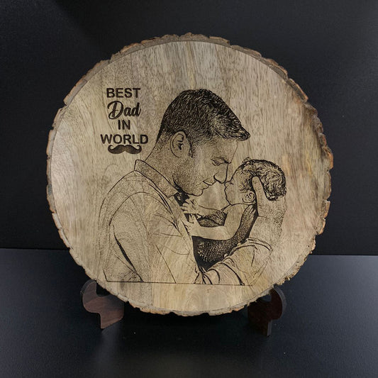 Natural wooden With Engraving For Father
