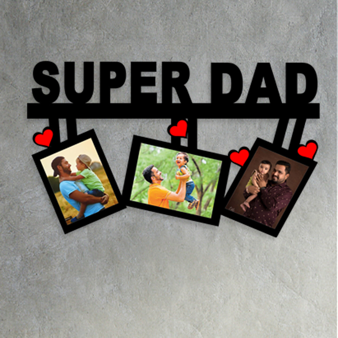 Super Dad wall frame with 3 pics