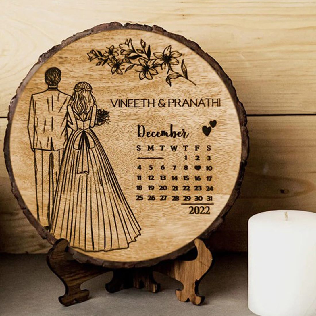 Natural wooden With Engraving
