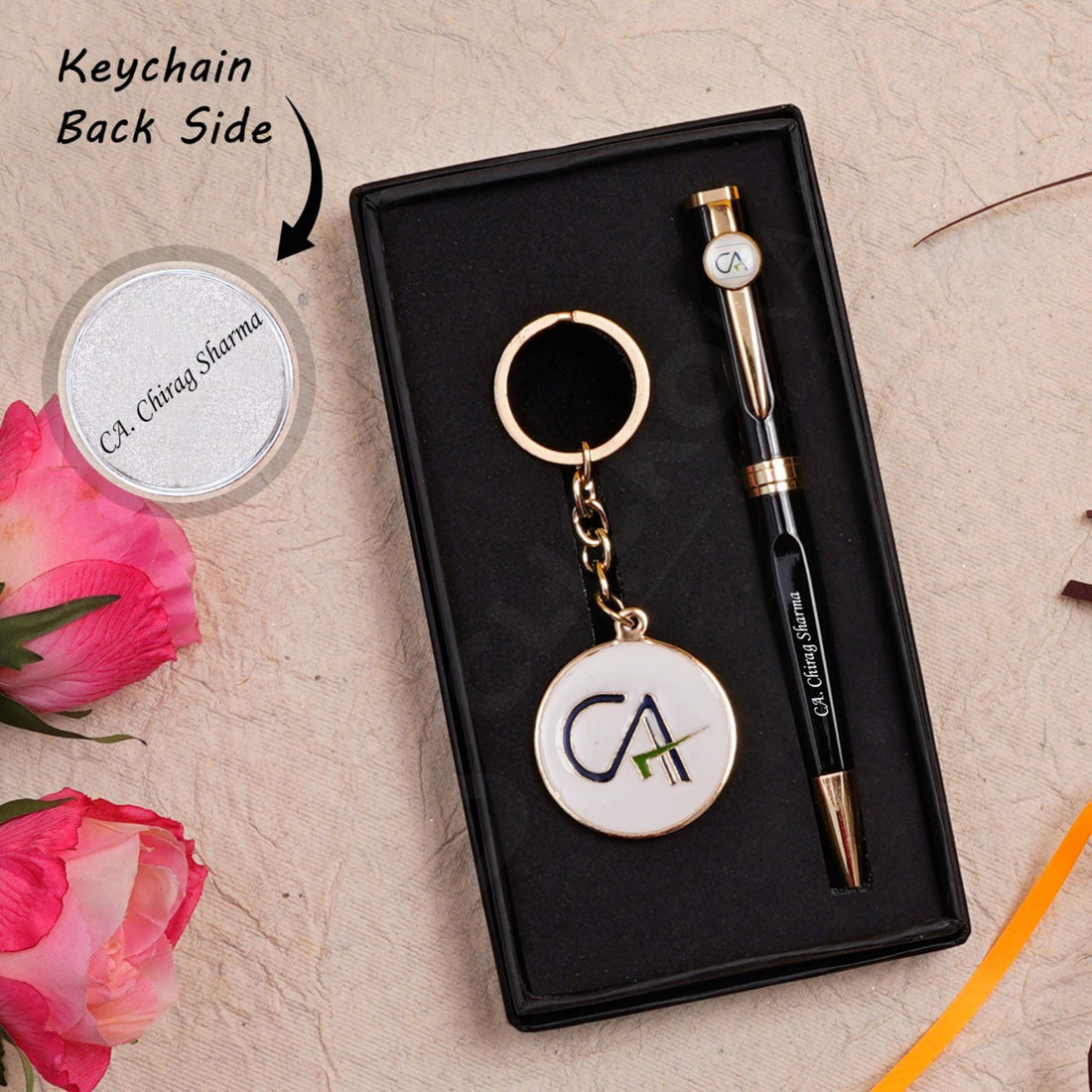 Pen And Keychain Set For Chartered Accountant – The Gift Baskett