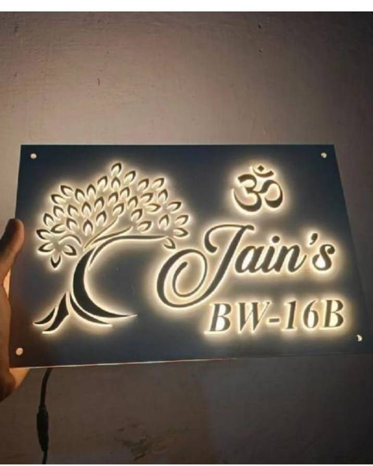 White Led Name Plate With Name
