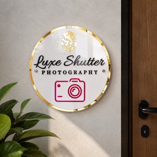 Customized Acrylic Name Plate For Photo Studio
