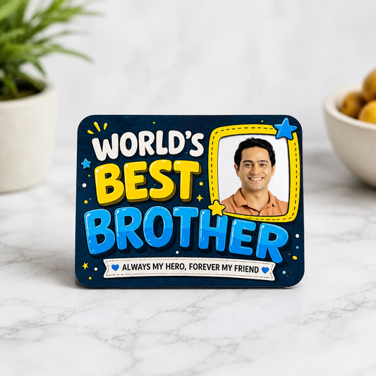 Personalized World's Best Brother Wooden Fridge Magnet