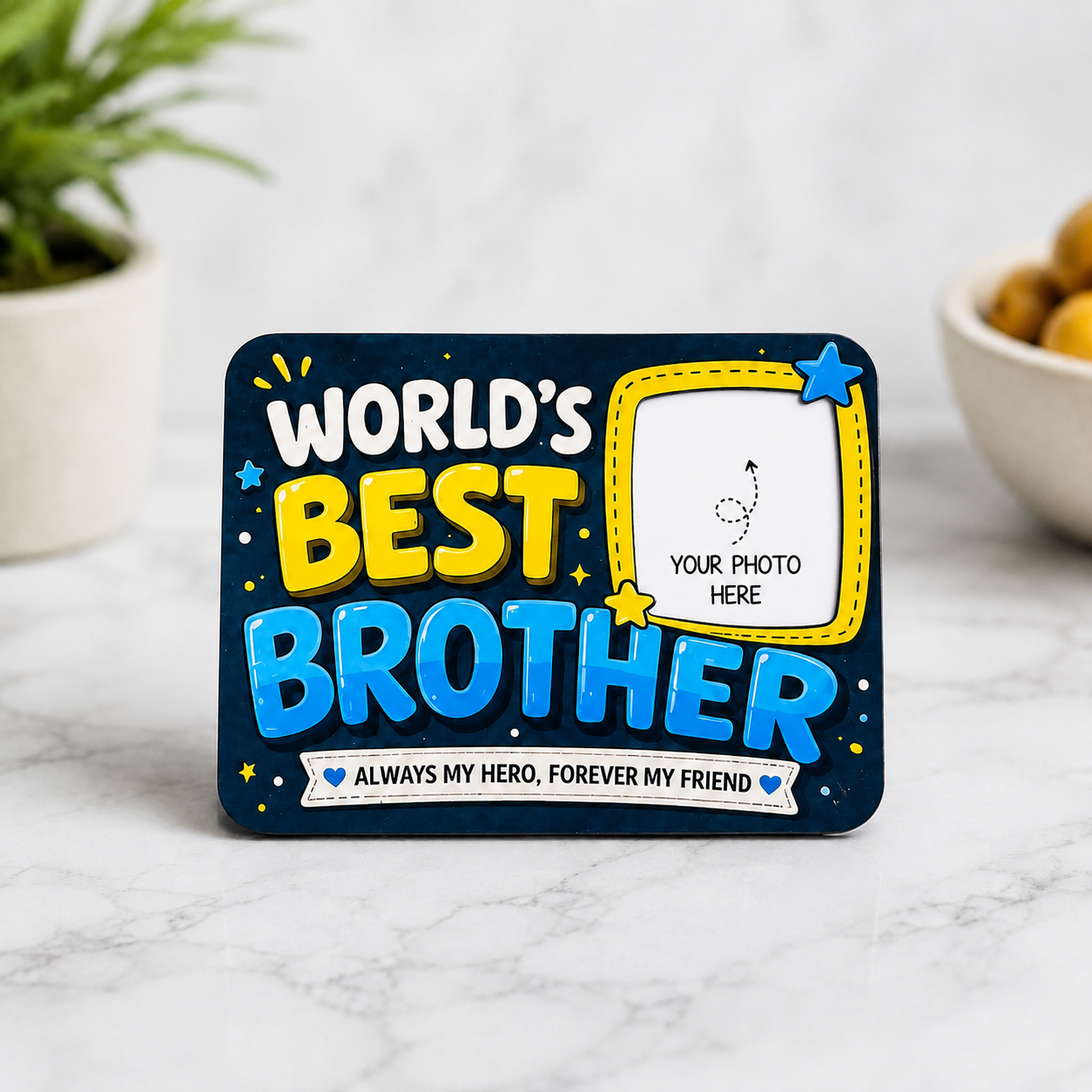 Personalized World's Best Brother Wooden Fridge Magnet