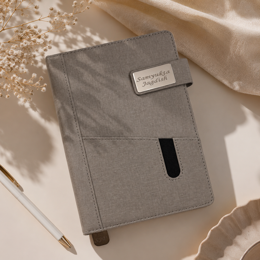 Custom Engraved Organiser Diary with Utility Pocket