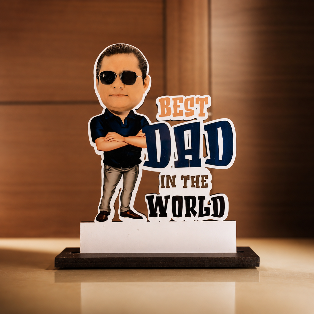 Best Dad in the World – Personalised Cartoon Cutout Gift