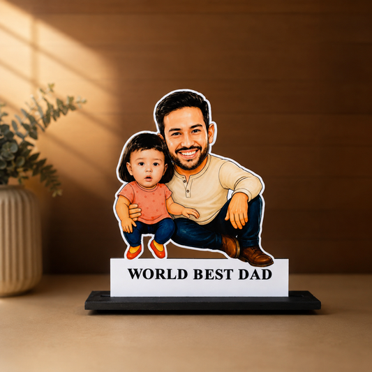 Personalised Father & Child Cartoon Cutout
