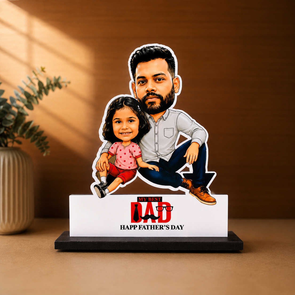 Personalised Father & Daughter Cartoon Cutout