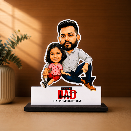 Personalised Father & Daughter Cartoon Cutout