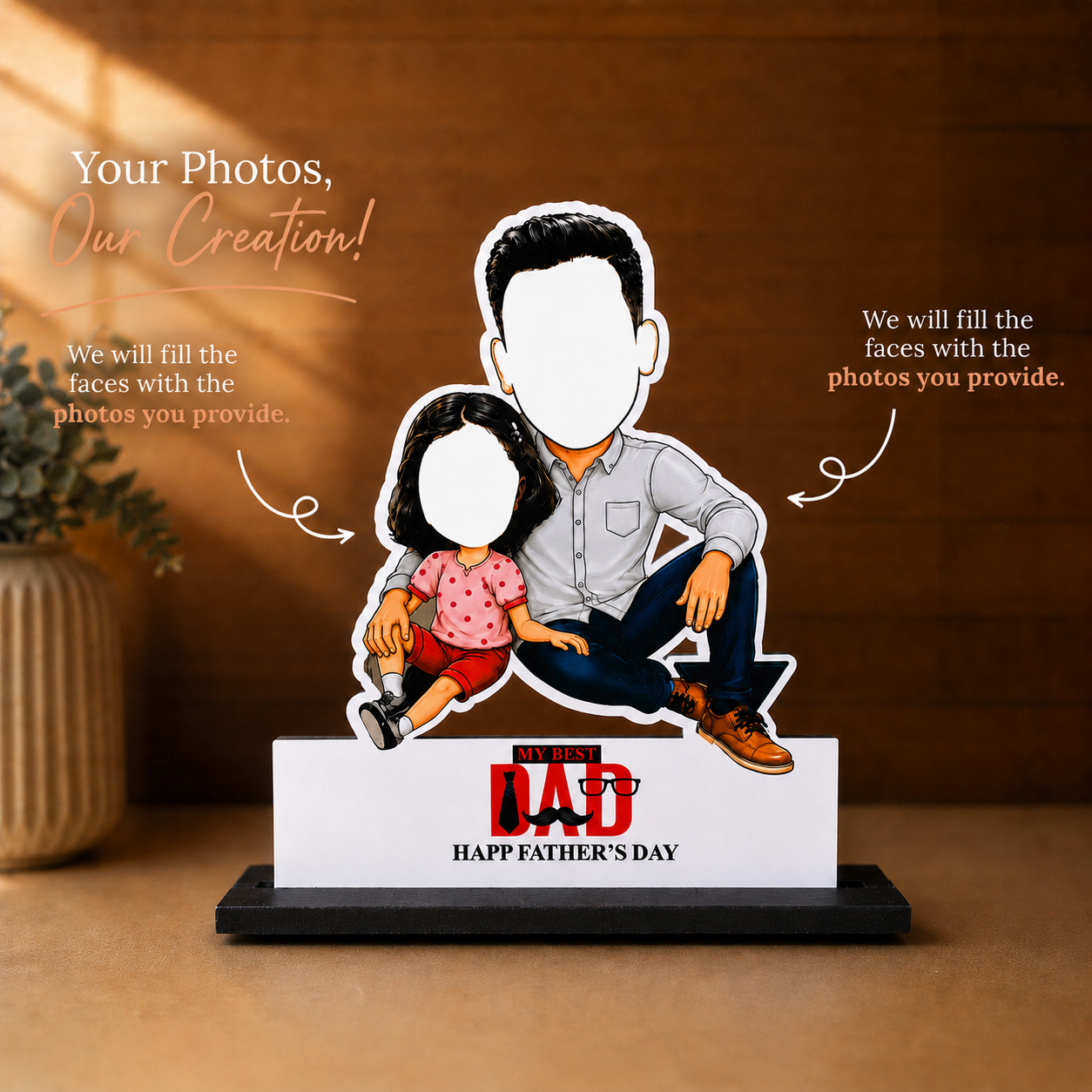 Personalised Father & Daughter Cartoon Cutout