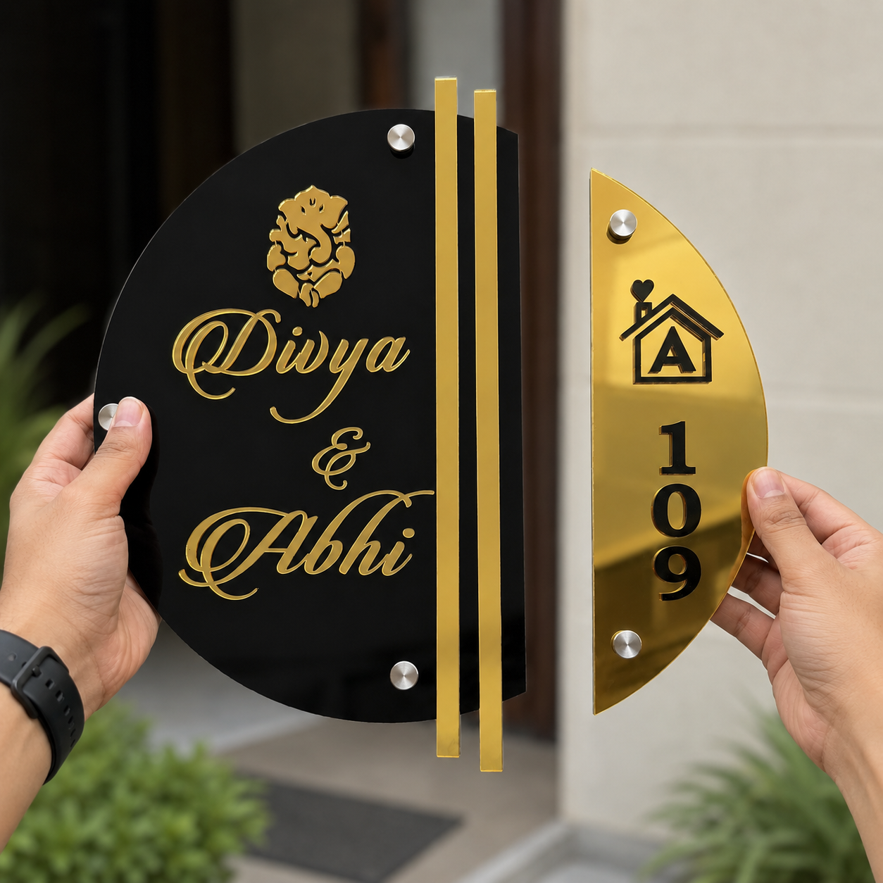 Half Split Customized Acrylic Name Plate