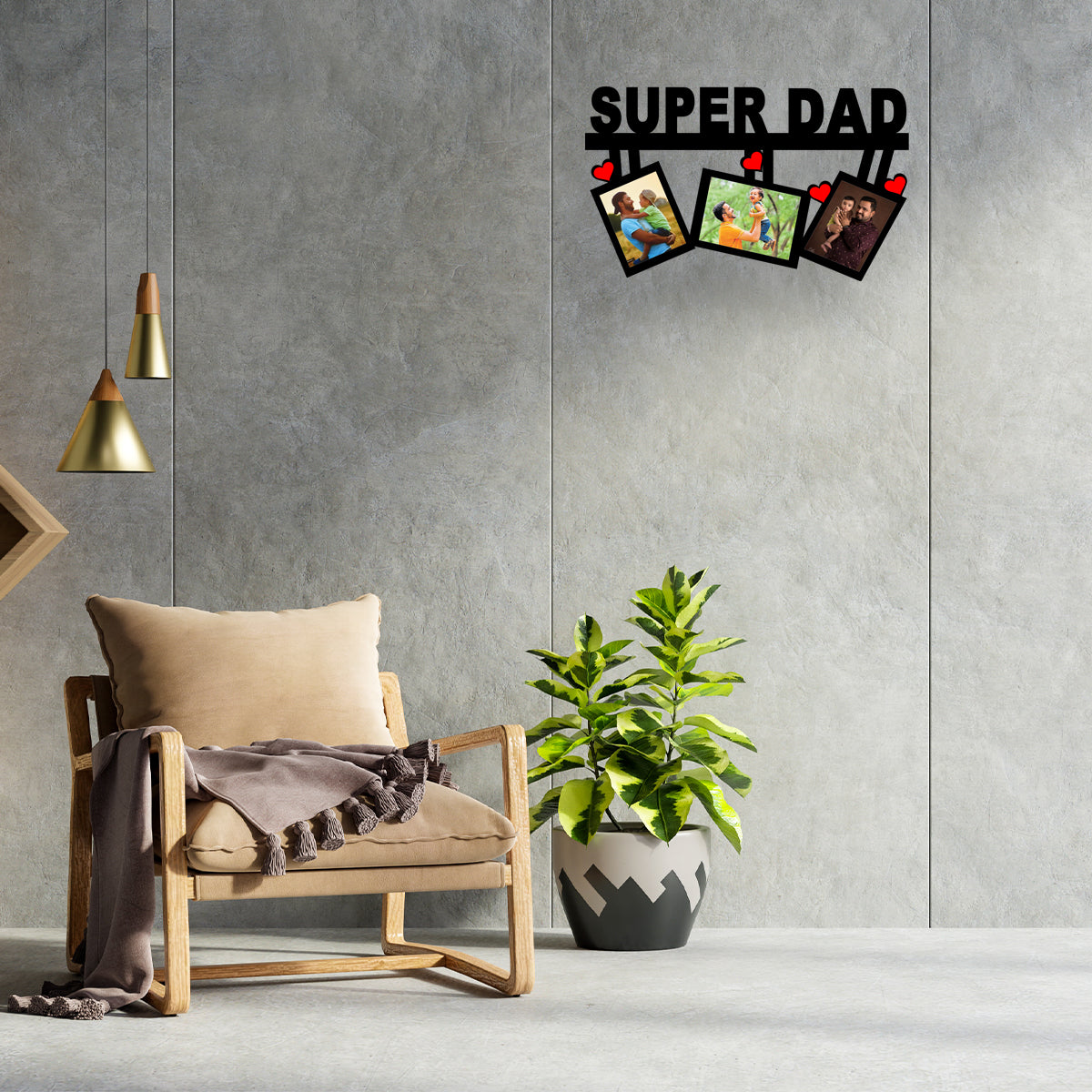 Super Dad wall frame with 3 pics
