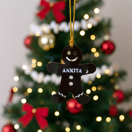 Gingerbread Acrylic Personalized Christmas Ornament