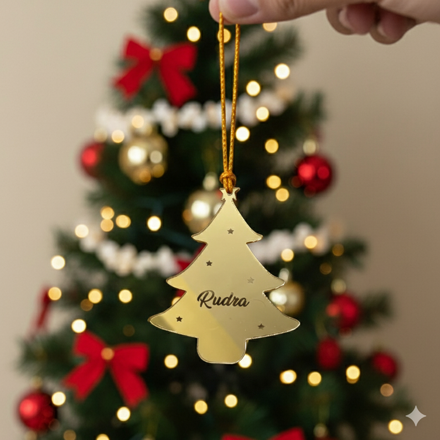Gold Chirstmas Tree  Personalized Ornament For Christmas
