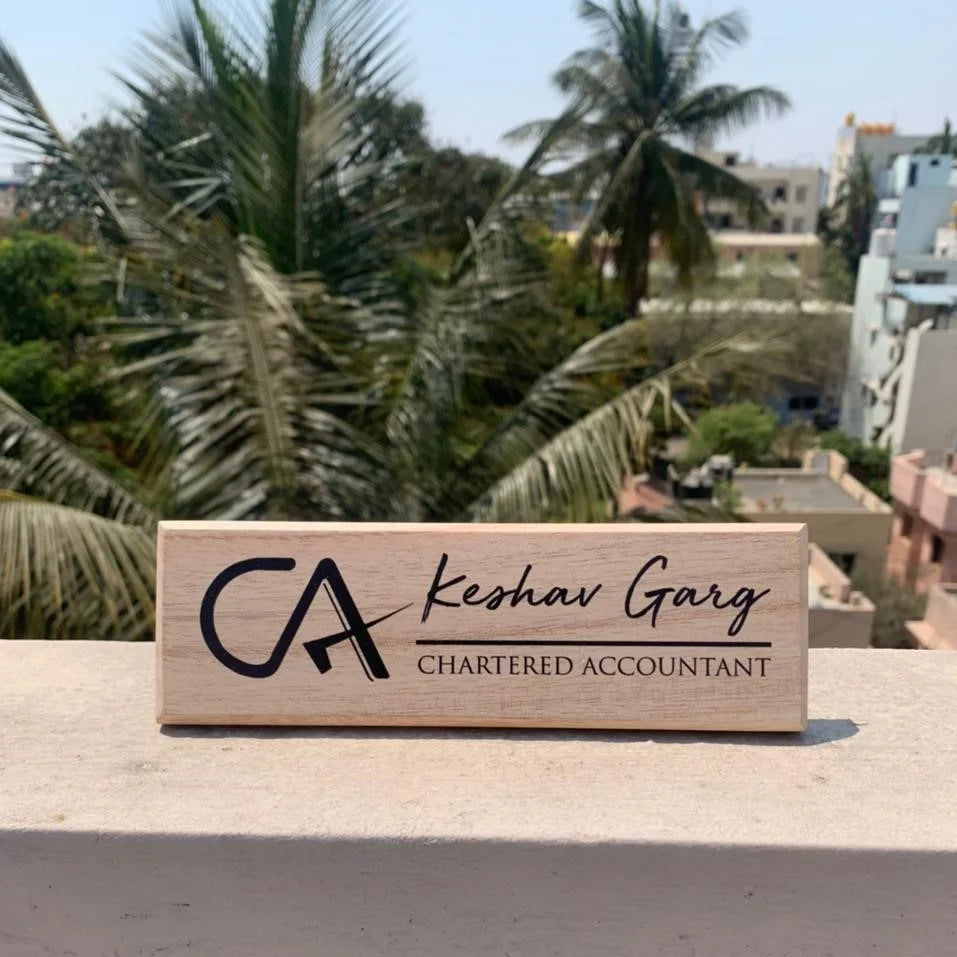 Name Wooden Plaque For Chatered Accountant
