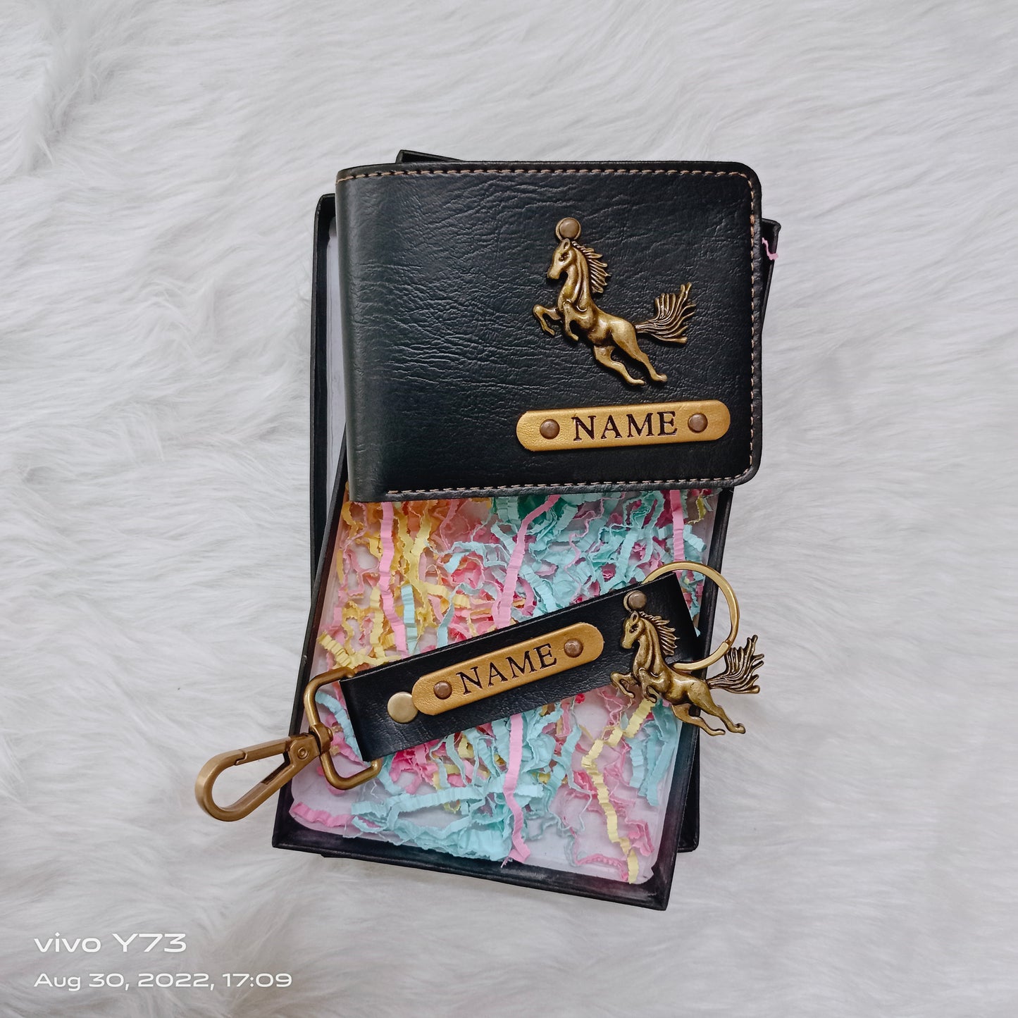 Set of Customised Name Wallet and Name Keychain