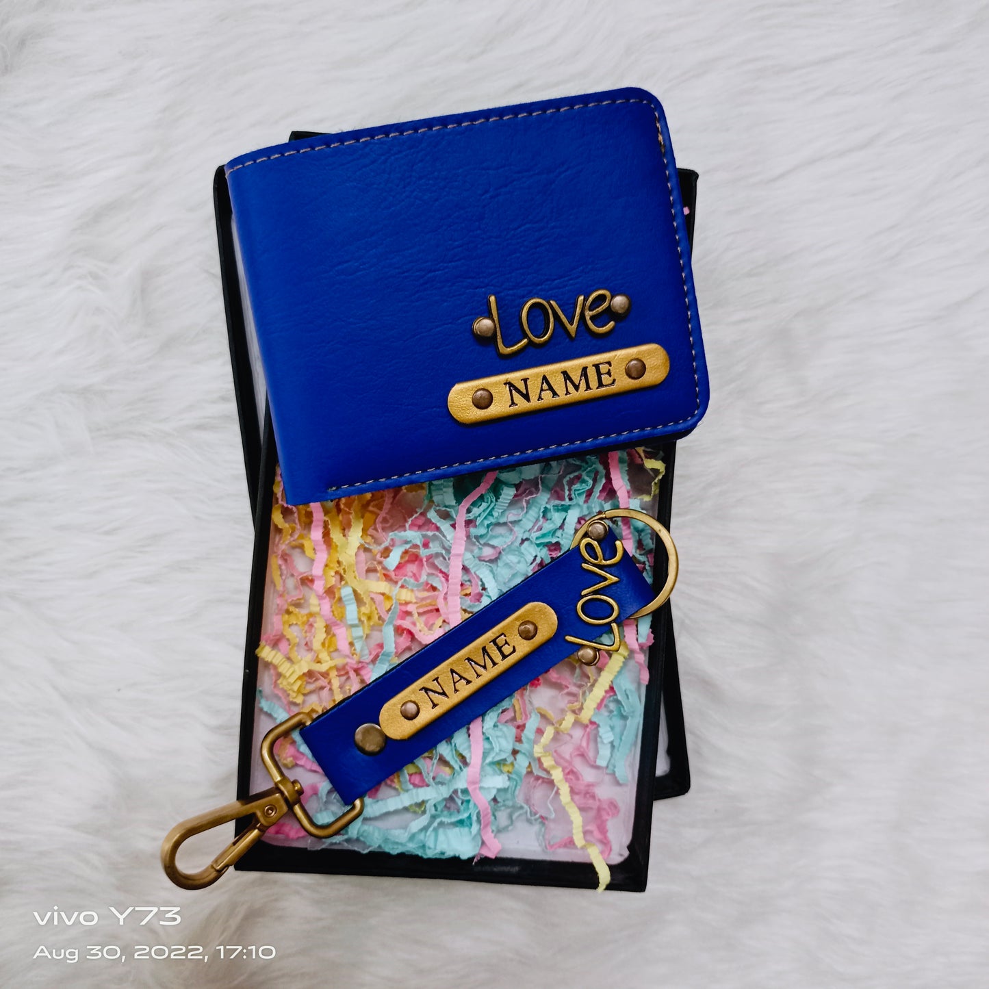 Set of Customised Name Wallet and Name Keychain