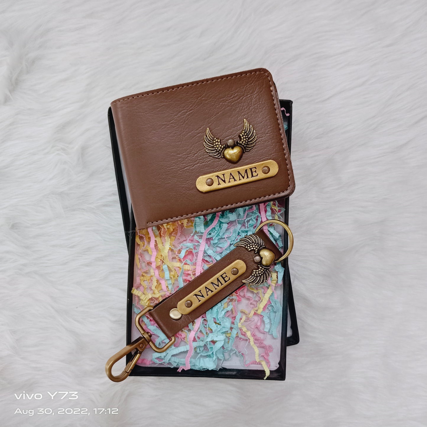 Set of Customised Name Wallet and Name Keychain