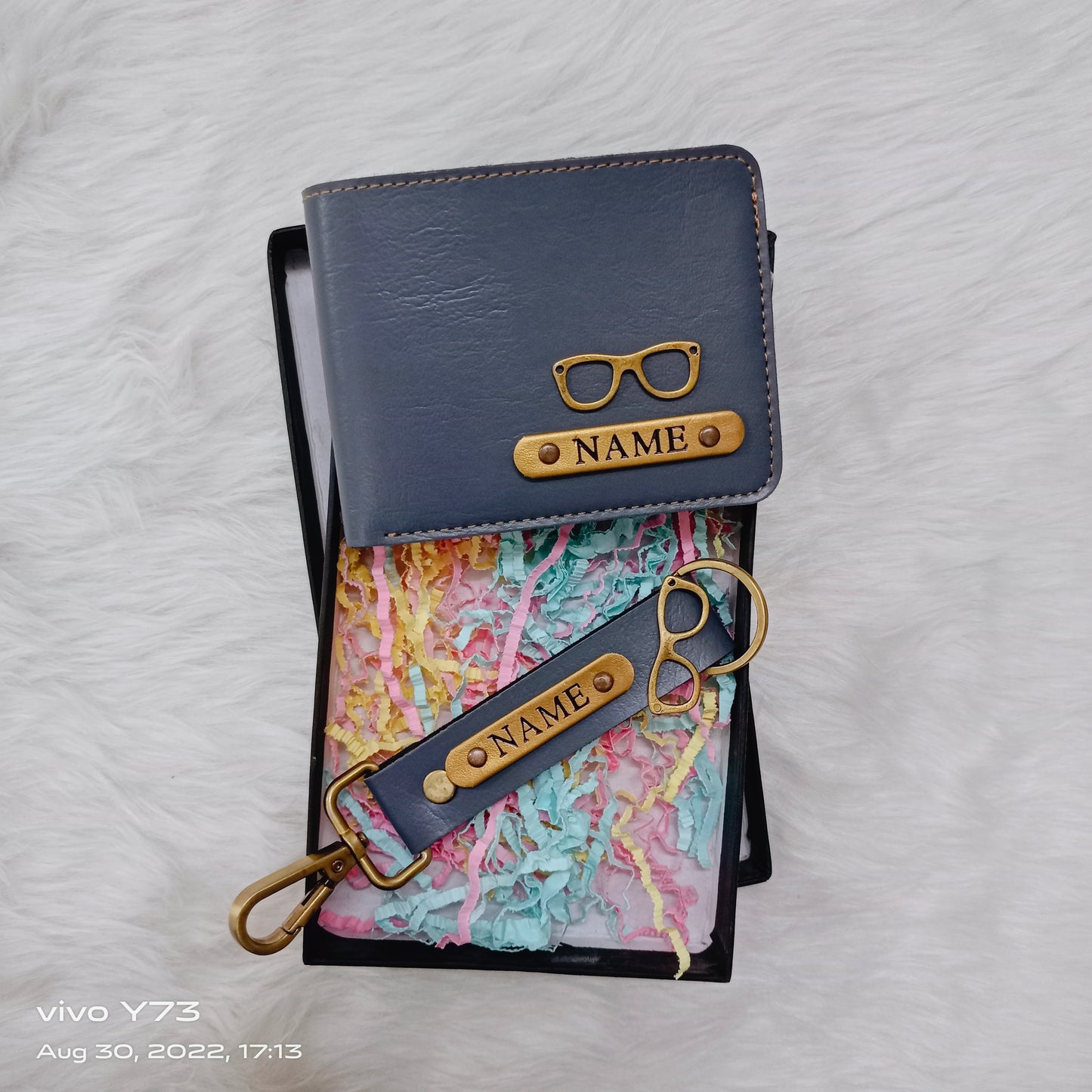 Set of Customised Name Wallet and Name Keychain