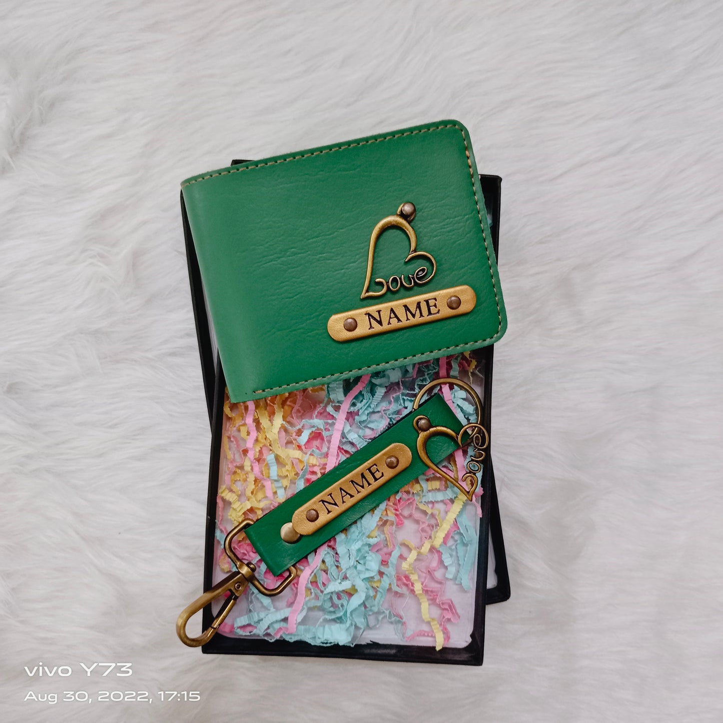 Set of Customised Name Wallet and Name Keychain