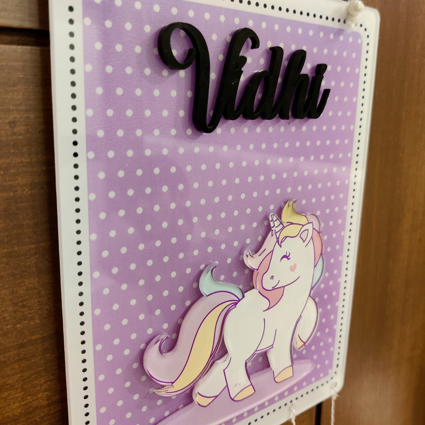 Unicorn Name Plate with Tassle