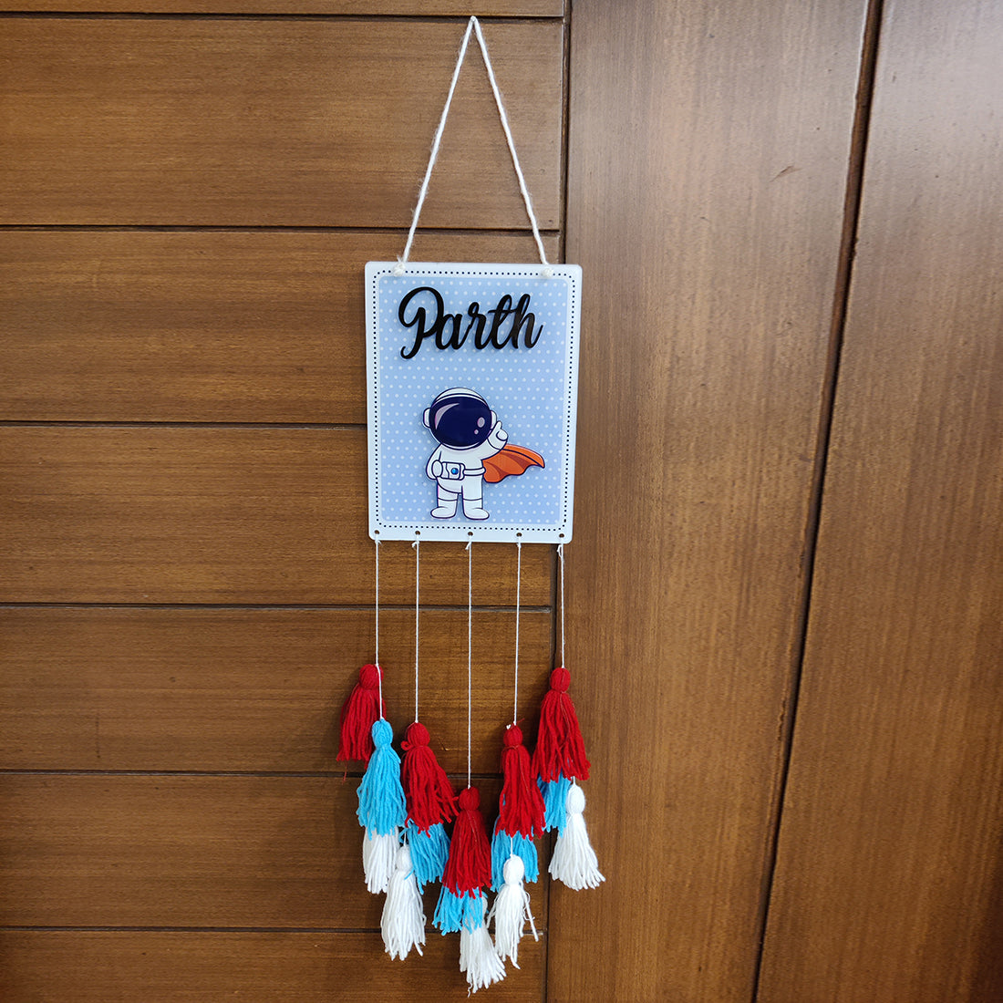 Astronaut Theme Name Plate with Tassle