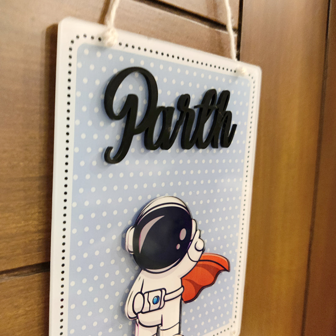 Astronaut Theme Name Plate with Tassle