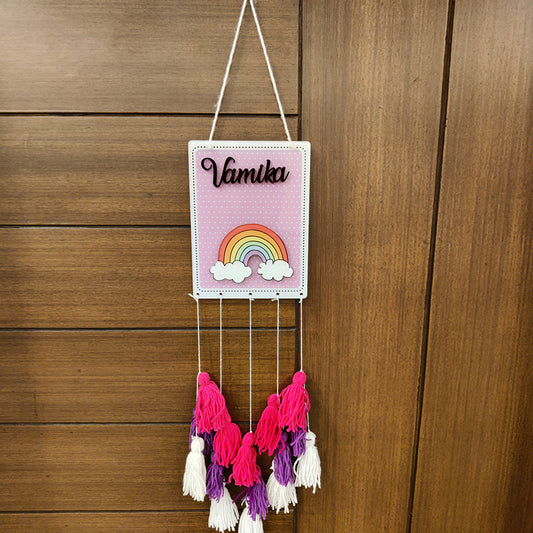 Rainbow Theme Name Plate with Tassle