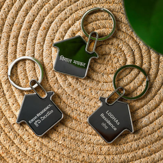 Personalised House Metal Keychain
