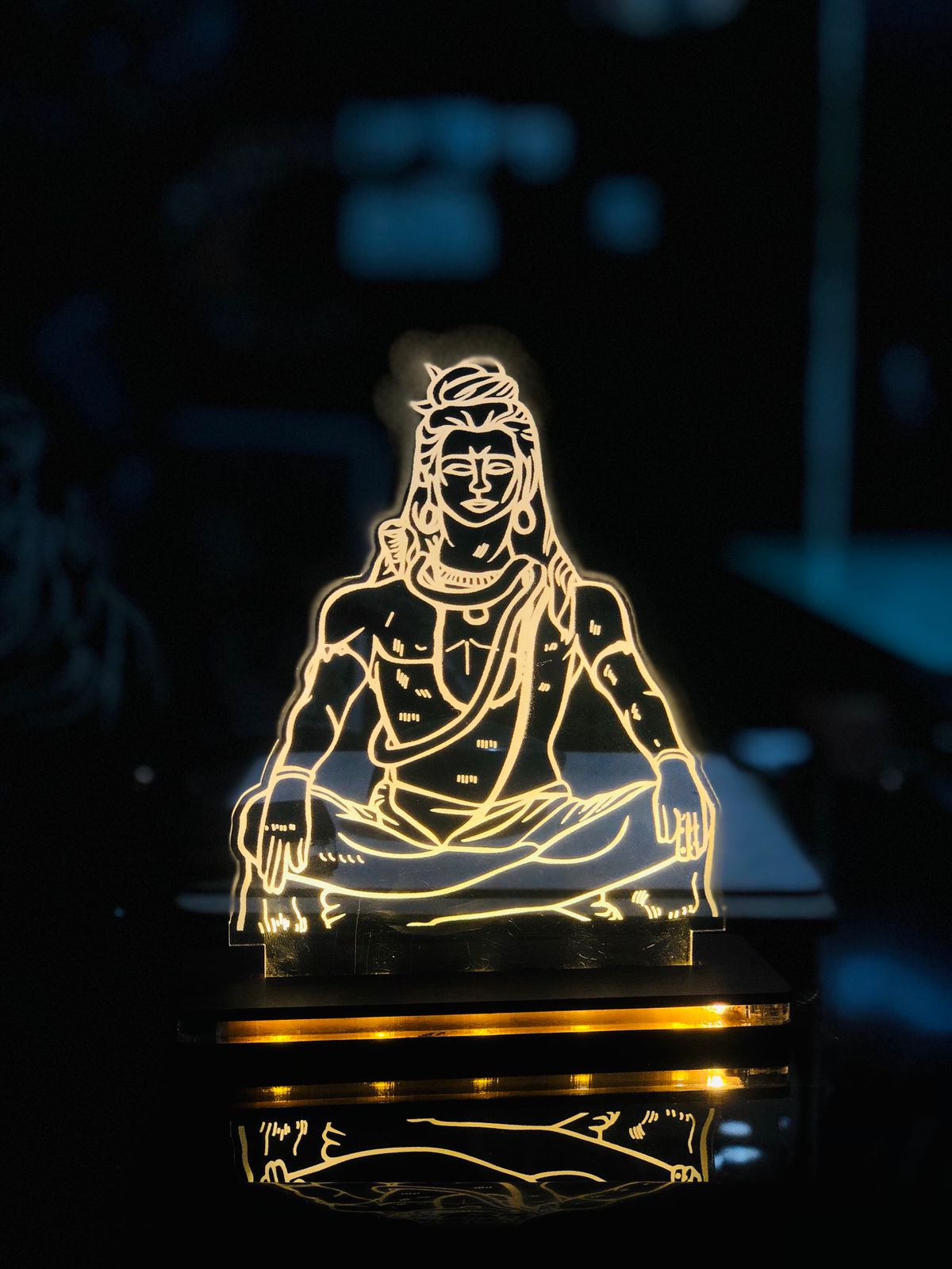 Lord Shiva 3D Illusion LED Line Art Lamp