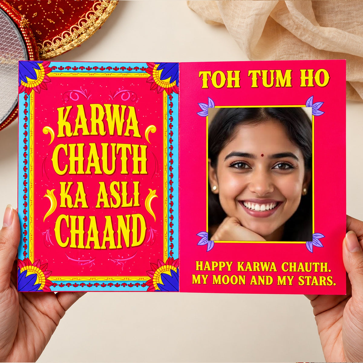 Karwa Chauth Mirror Card