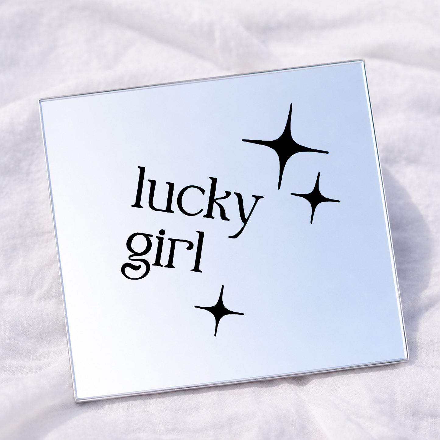 Lucky Girl Square Affirmation Mirror
