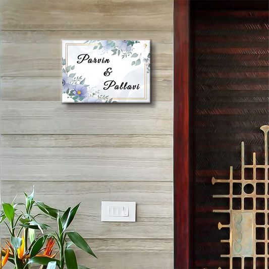 Flower Theme Name Plate