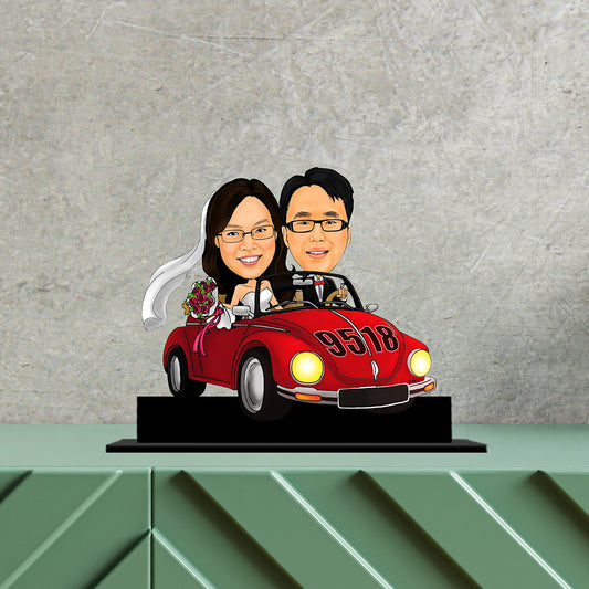 Personalized Travel Loving Couple Caricature