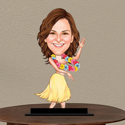 Hawaian Girl Caricature