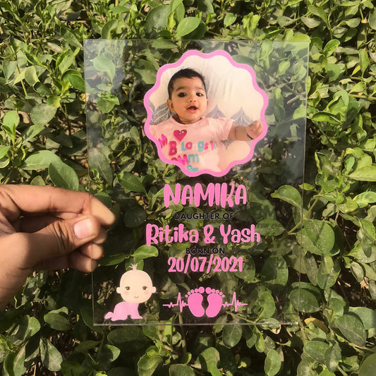 Baby Girl Birth Detail Plaque